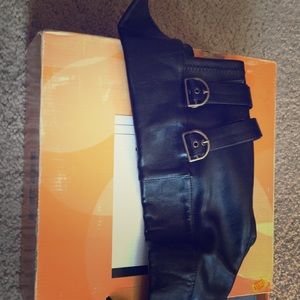 Knee high zip up boots